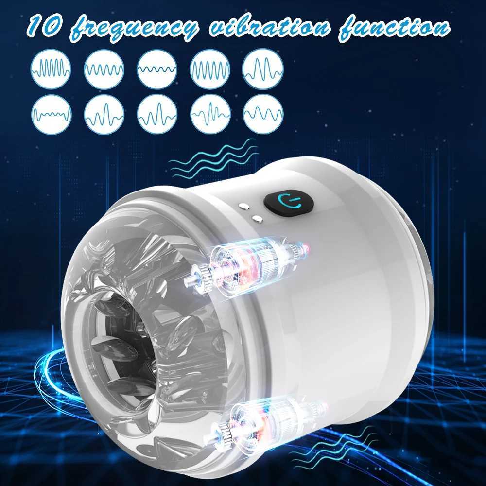 Dual motor automatic male masturbator with 10 vibration modes Glans trainer machine stimulator male machine vibrator adult sex toyXJ250319