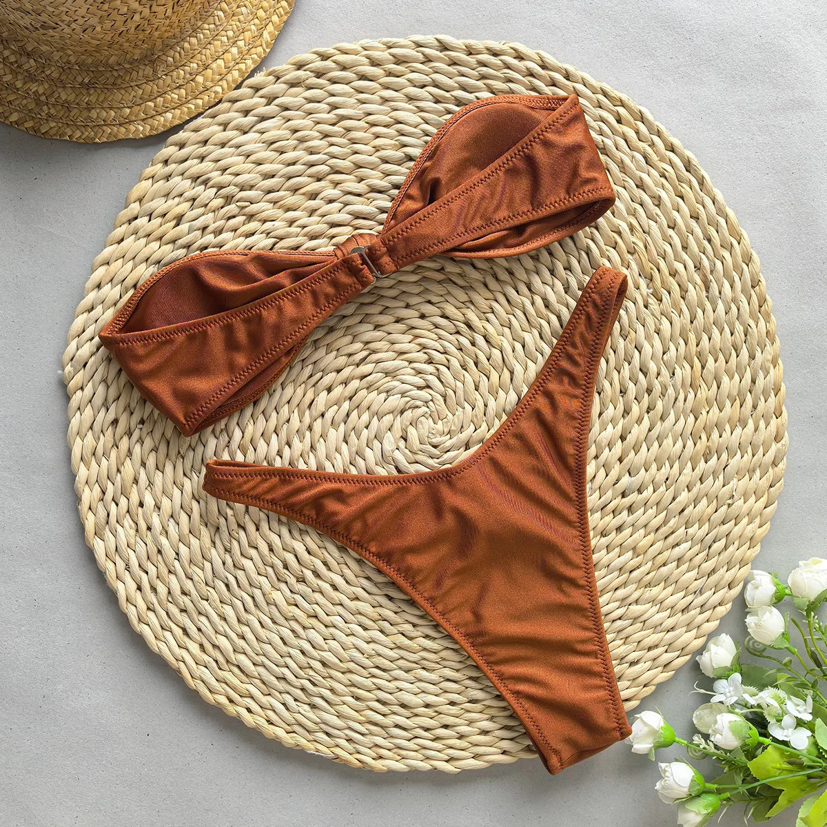 Push Up Bikini Sexy Women Swimsuit Female Swimwear Bikini Set Swimming Suit Beachwear Bandeau Brazilian Solid Biquini 250319