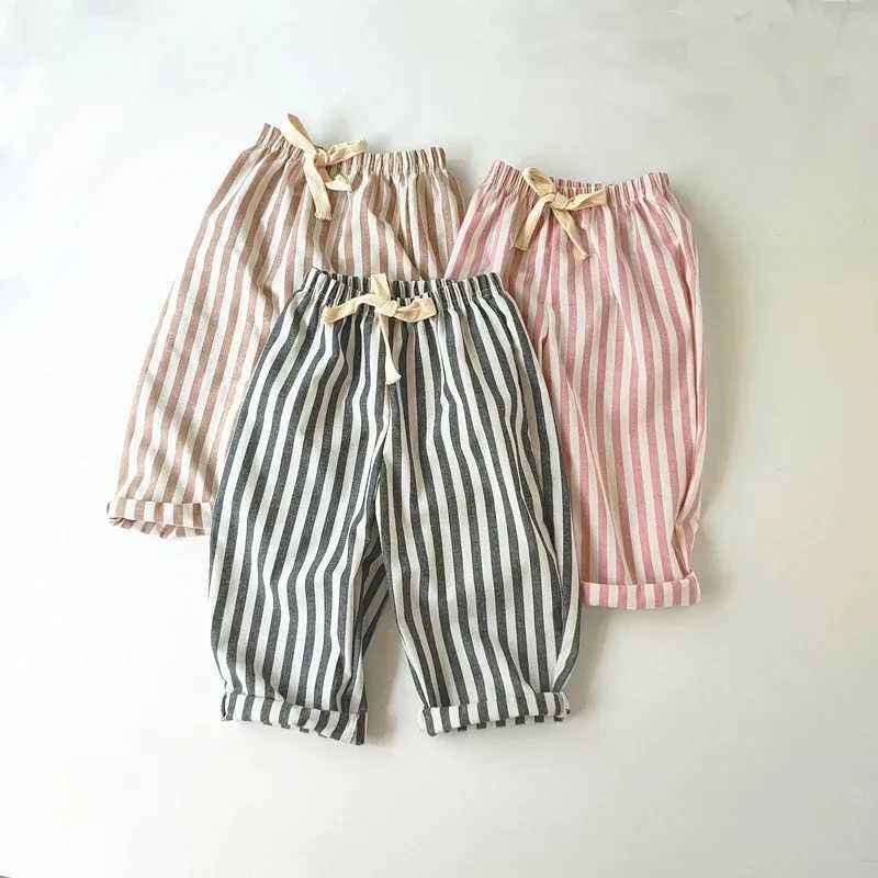 Spring and summer pants vertical stripes breathable and loose fit mens and womens casual pantsT250318