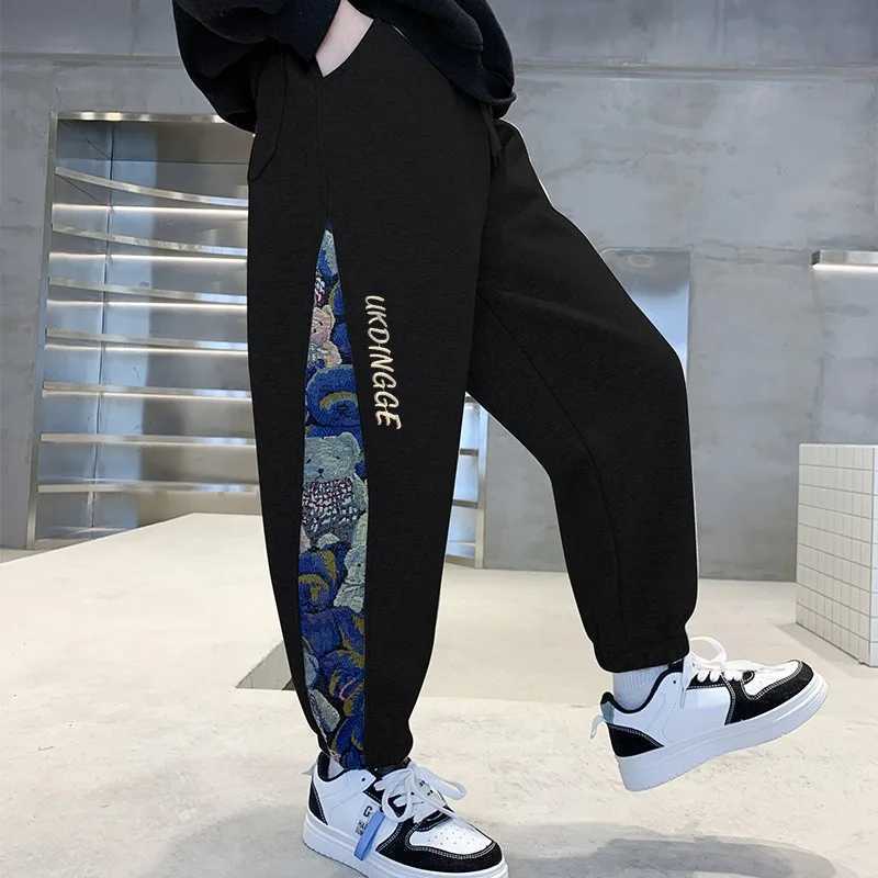 Autumn New Boys Casual Pants American Childrens Trend Pants Boys Sports Pants Childrens Hip hop Sports Trousers 120-170T250318