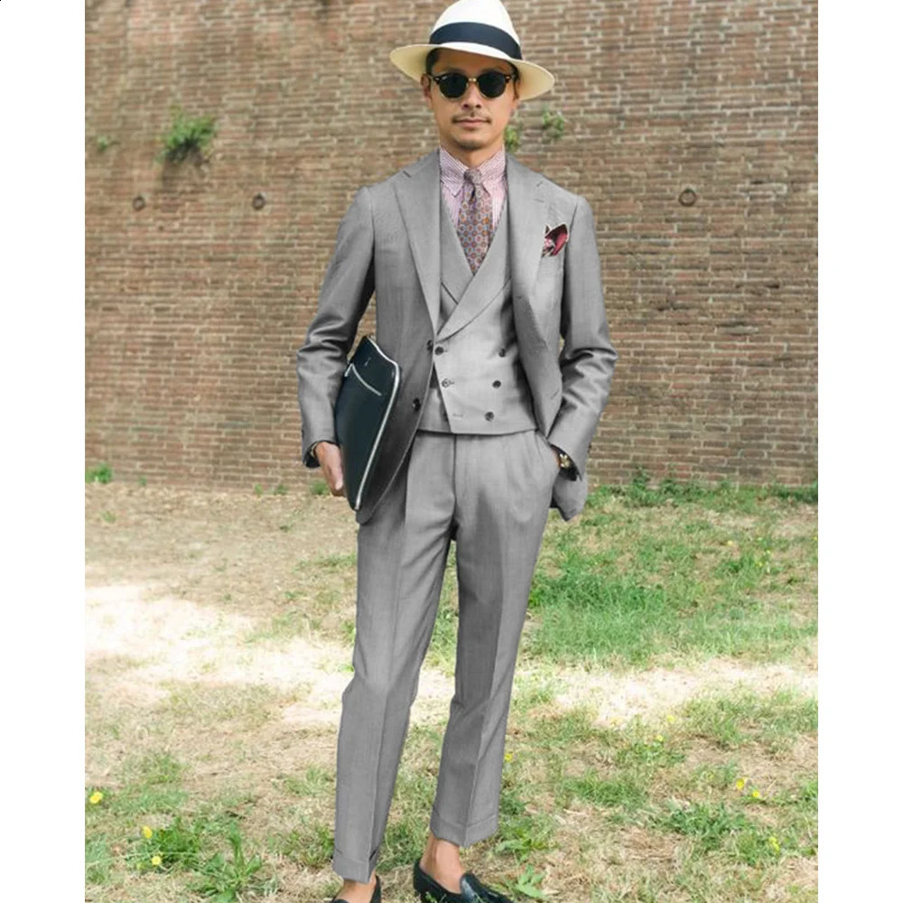 Full Mens Suit for Wedding Threepiece Elegant and Fashionable Slim Solid Color n Groom Dress Suits 250311