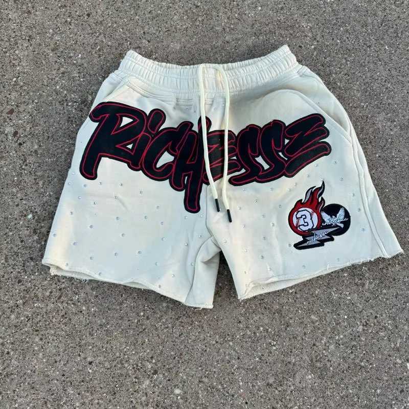 American INS letter printing mens sports shorts fashion streetwear Rhinestone basketball mens clothing casual sports pants W250319
