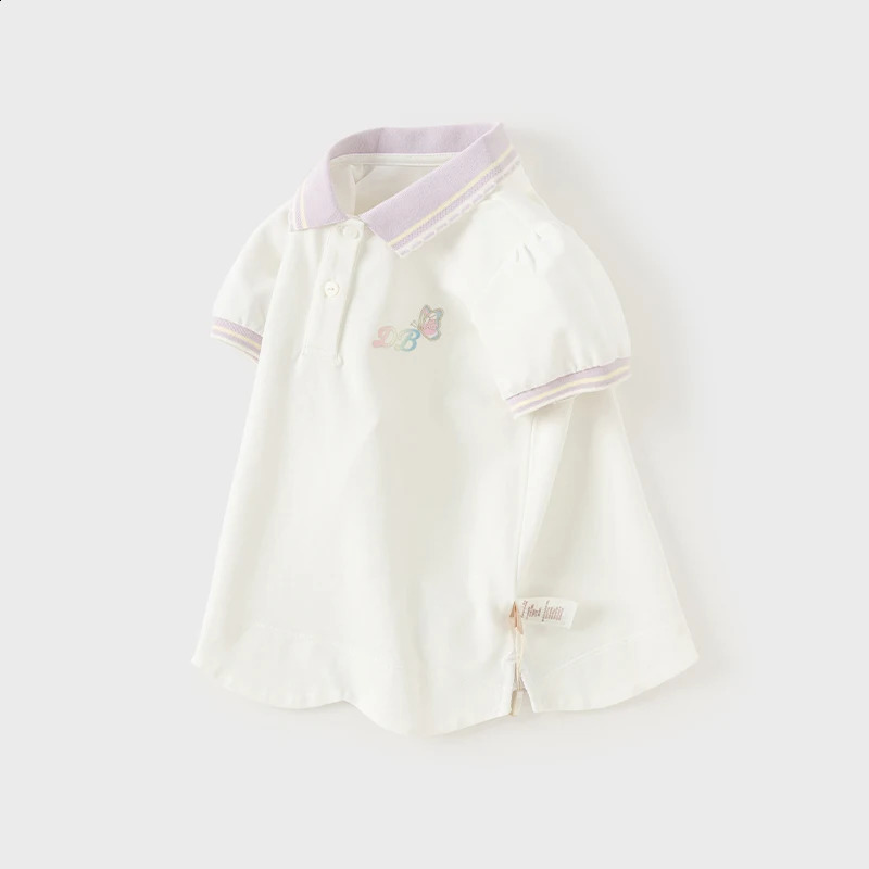 Dave Bella Kids Girls Summer Polo Shirts Short Sleeve Cotton Breathable T Shirt Casual Baby Boys Sport Shirts DB2240424 250319