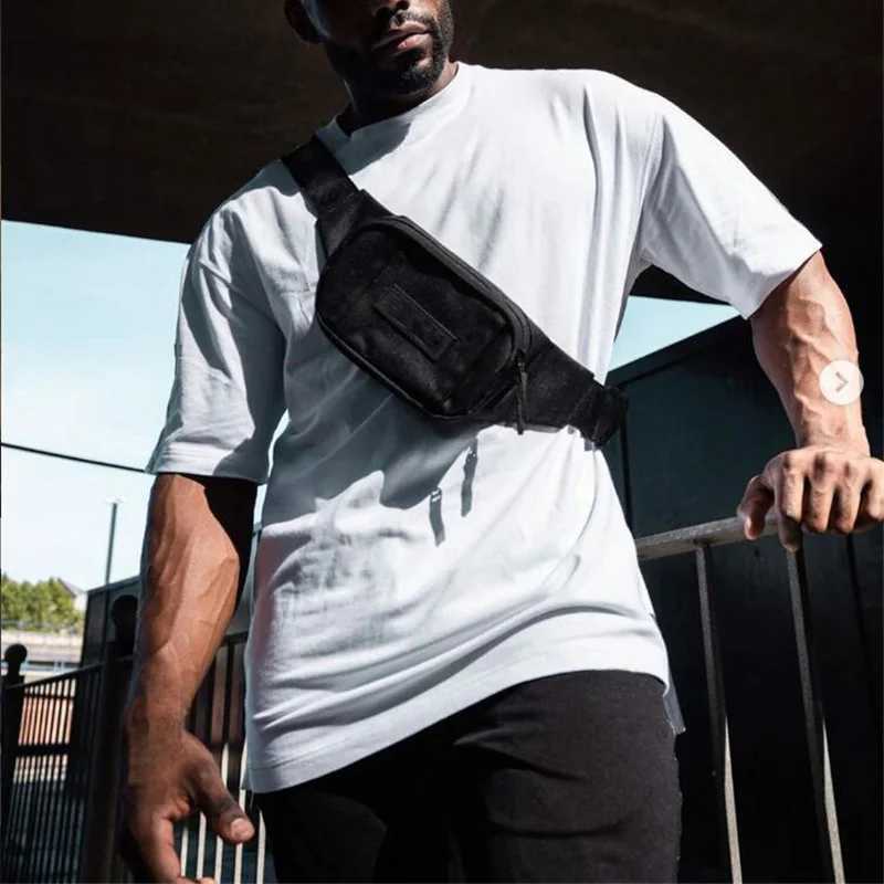 Ultra fine fit short sleeved T-shirt mens cotton shoulder loose fitness T-shirt summer fitness topT250318