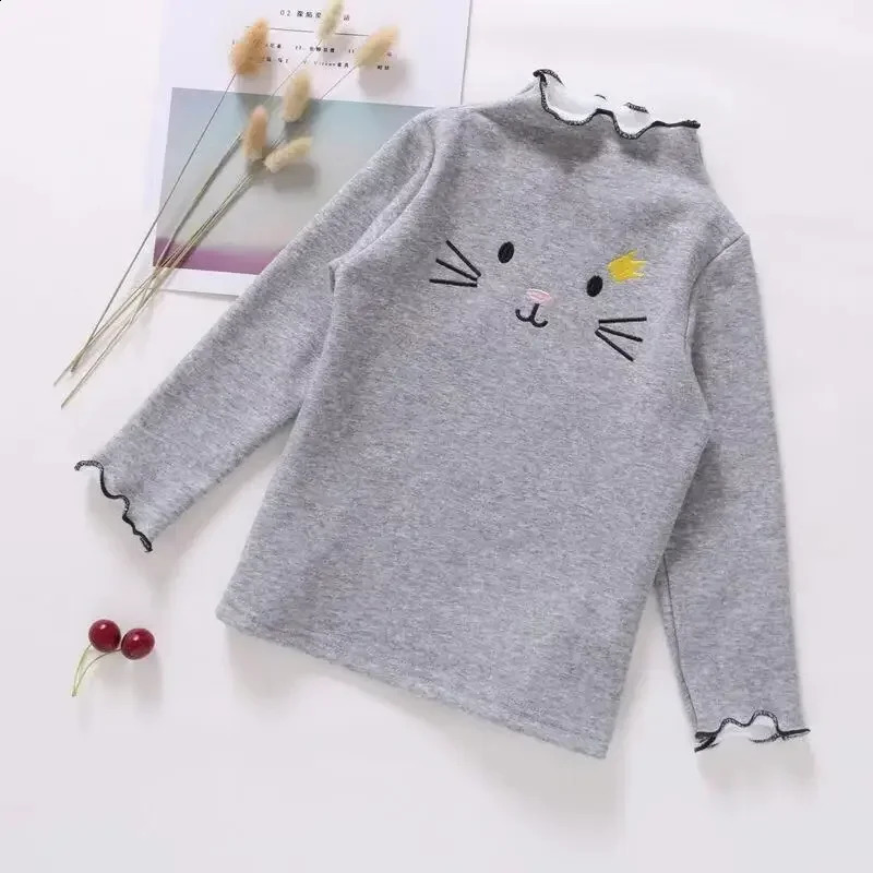 Girls Long Sleeved T Shirt Kids Cartoon Top Tees Spring Autumn Cotton Blouse 2 To 8 Years Childrens Undershirt Clothing 250319