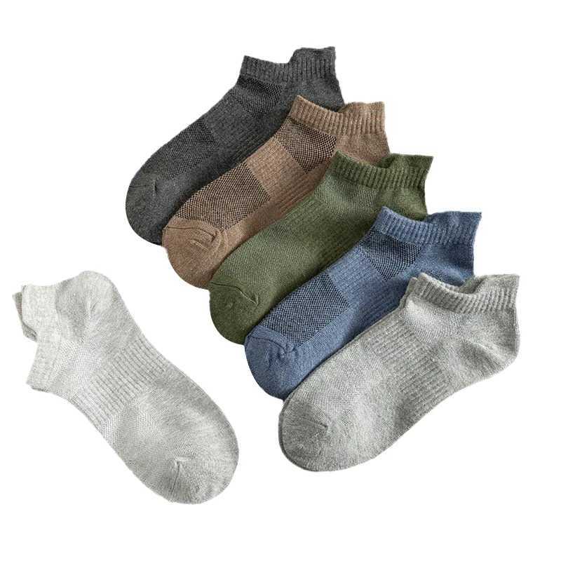 5/10/20 Pairs Men Solid Color Socks Sweat Wicking Breathable Soft Comfortable Sports Style Mesh Shallow Mouth Casual Boat Socks X250319