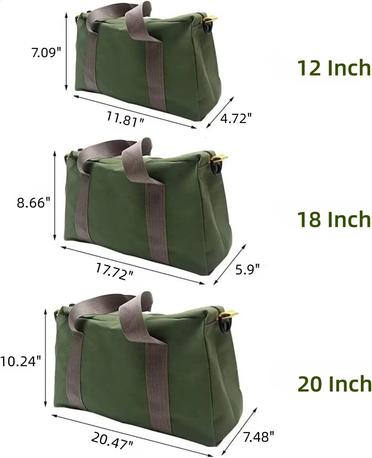 Wide mouthed tool bag canvas heavy storage large capacity tote 250317