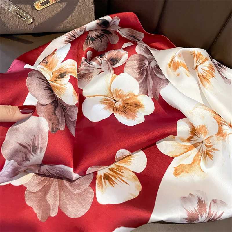 Luxury silk scarves with floral prints for spring and summer in 2025 fashion culture small neck hair bags X250319