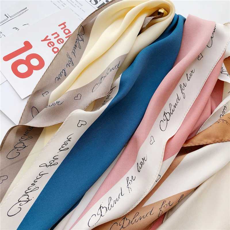 Dolphin Spring Wen Diamond Scarf 110x35cm letter printed chiffon silk fresh style womens small ribbon X250319