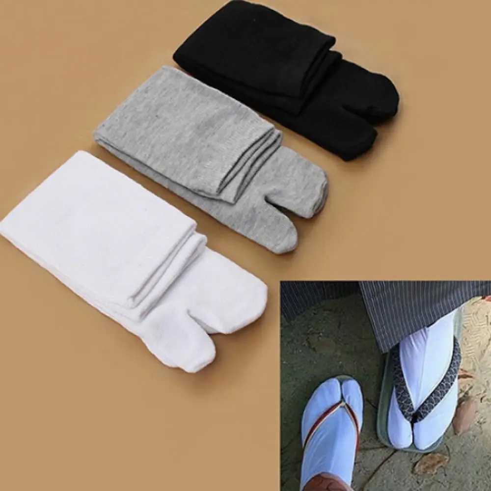 1 pair of unisex Japanese kimono flip sandals with split toe Tabi Ninja Geta socks breathable two finger socks X250319