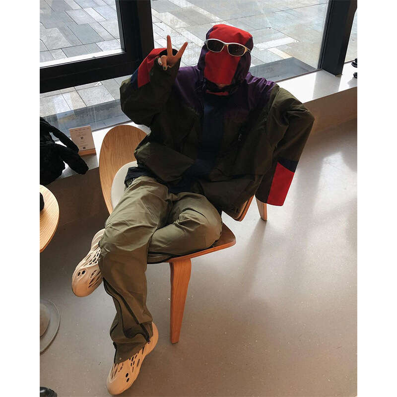 archive Vibe style nylon compression zipper functional work men's trendy brand American high street long pants