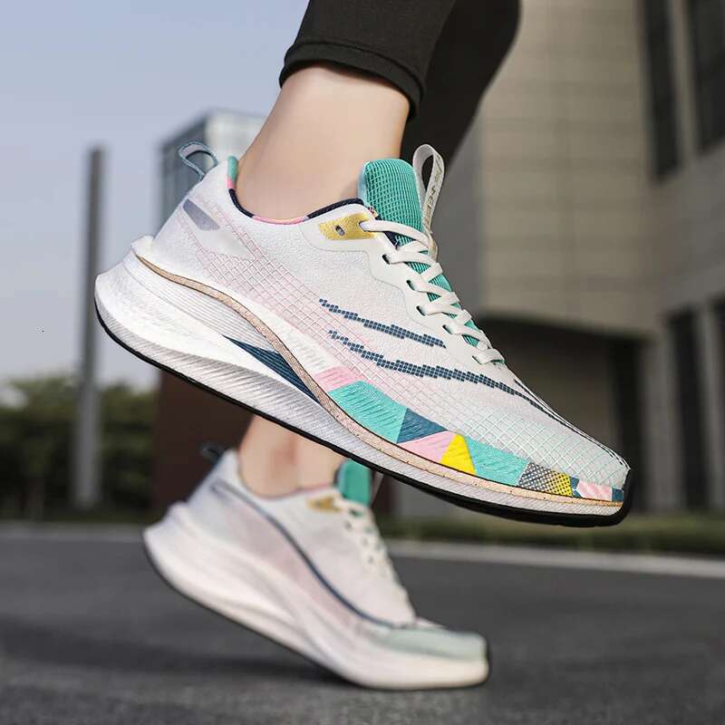 New Air Cushioning Running For Men White Marathon Outdoor Sports Shoes Women Non-slip Athletic Male Sneakers