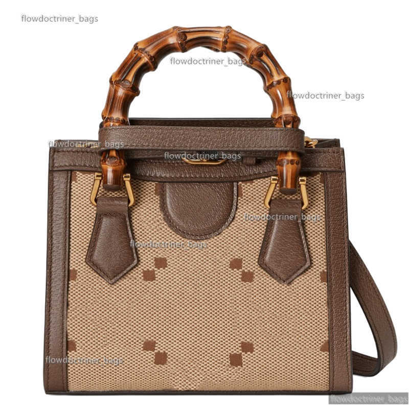 Evening Bags AAA Designer Womens Leather jumbo s Printed Diana Mini Tote Bags Hardware Bamboo Handles Female Shoulder Crossbody Beach Shopping Bag Handbag