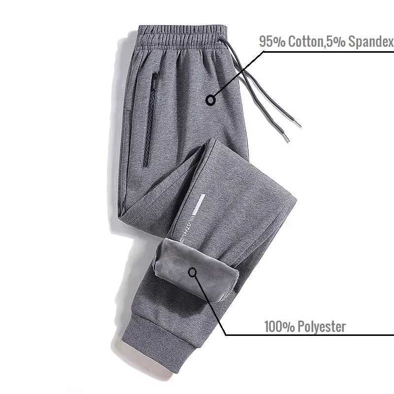 2024 Mens Pant Fleece Lined Brushed Warm Sport Sweatpants Male Winter Jogger Trouser Sweat Sportswear Big Size Large Plus Thick X250319
