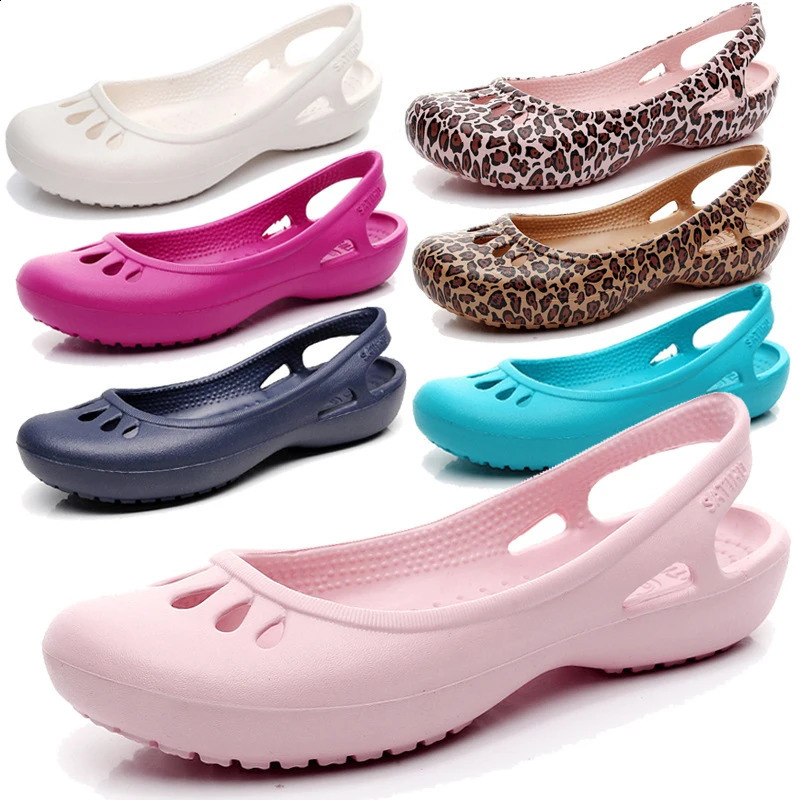 Self shipped Satihu Summer Lightweight Anti Slip Hole Shoes Clog For Womens Flat Bottom Sandals Nurse Outdoor Beach Jelly 250317