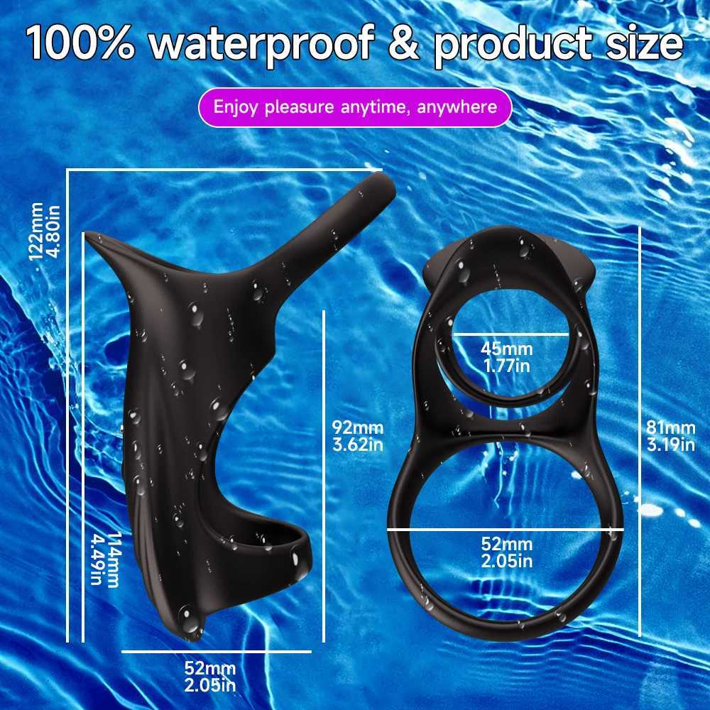 Mens application controls penis ring vibrator sex toy with strong extension G-Spot stimulator vibration penis sleeve adult sex toy W250319