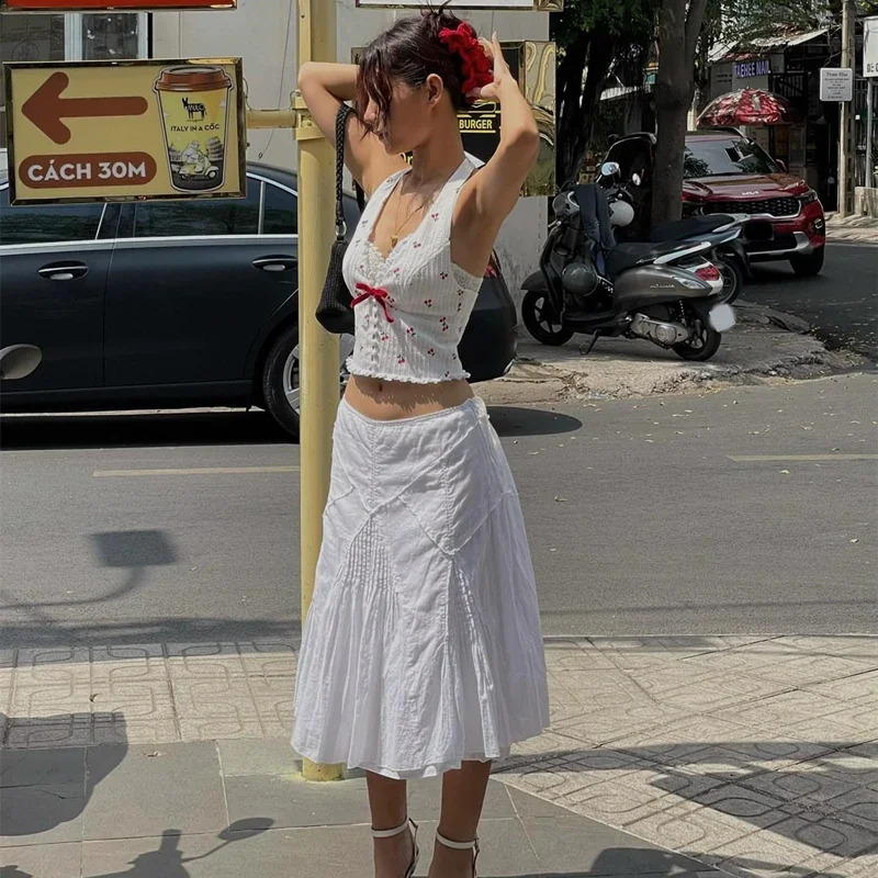 Where Mery Korean fashion printed camisole summer knitted slim fit vest street commuting casual womens clothing 250319