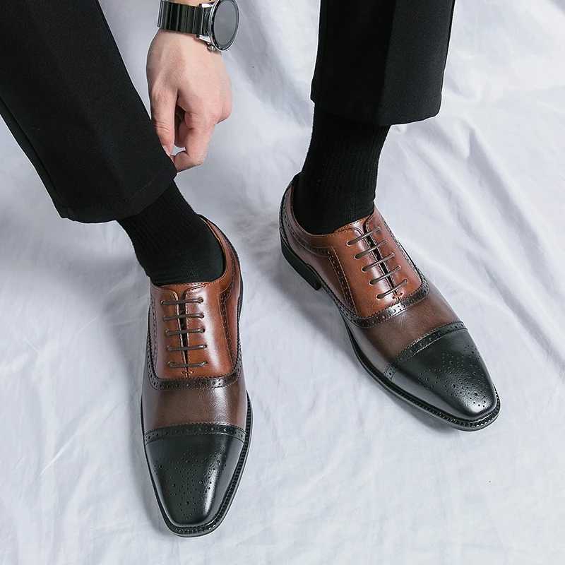 Mens Two Te lace Frt Oxford shoes business dress shoesXJ250319