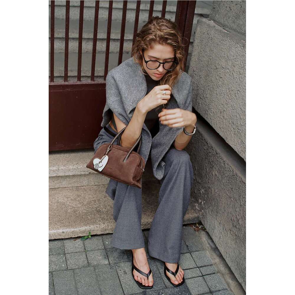Original Suede New Handbags Commuter Women's Shoulder Crossbody Boston Handheld Bag