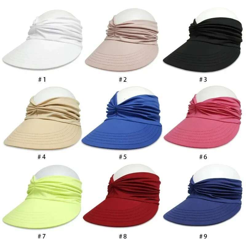 Summer Sun Protection Hats Easy To Carry Travel Caps Fashion Beach Flexible Adult For Women Anti-Uv Wide Brim Visor Hat