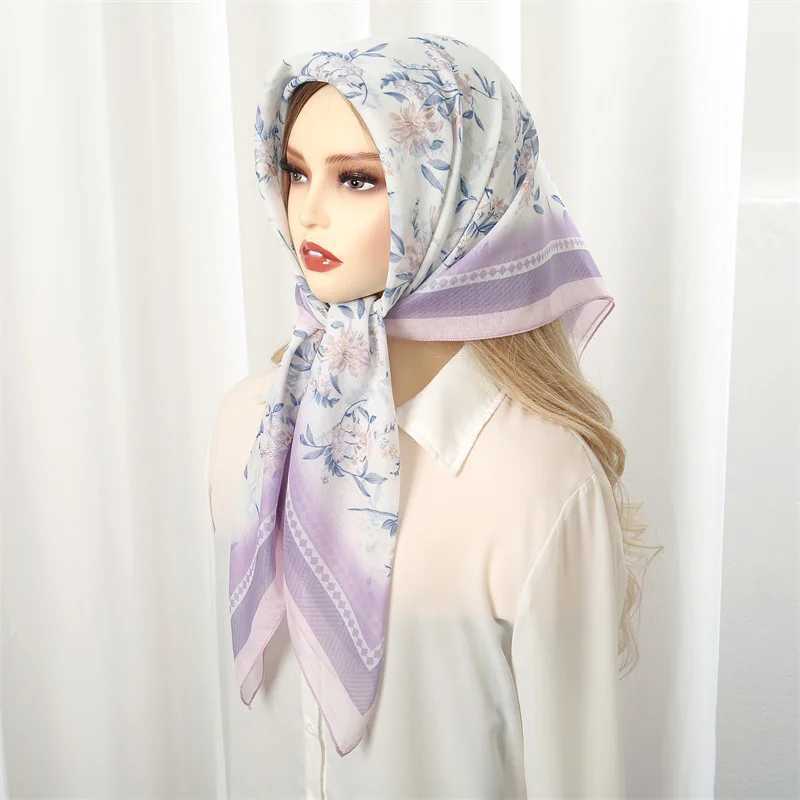 Silk scarf text 90 * 90cm square fashionable scarf printing design hair muffler with neck womens headscarf packaging tape X250319