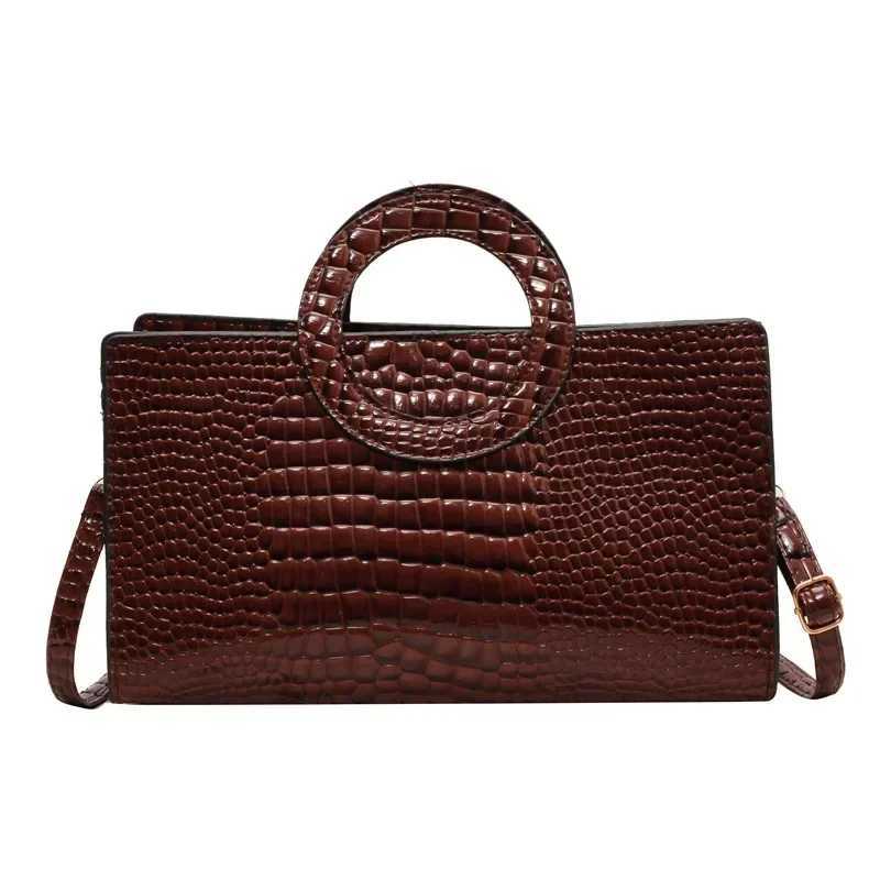 Fashionable Crocodile Pattern Square Bag Retro Versatile Crossbody Bag for Wen Mother Kids Bags for Girl Wen Handbag Bolso Z250318
