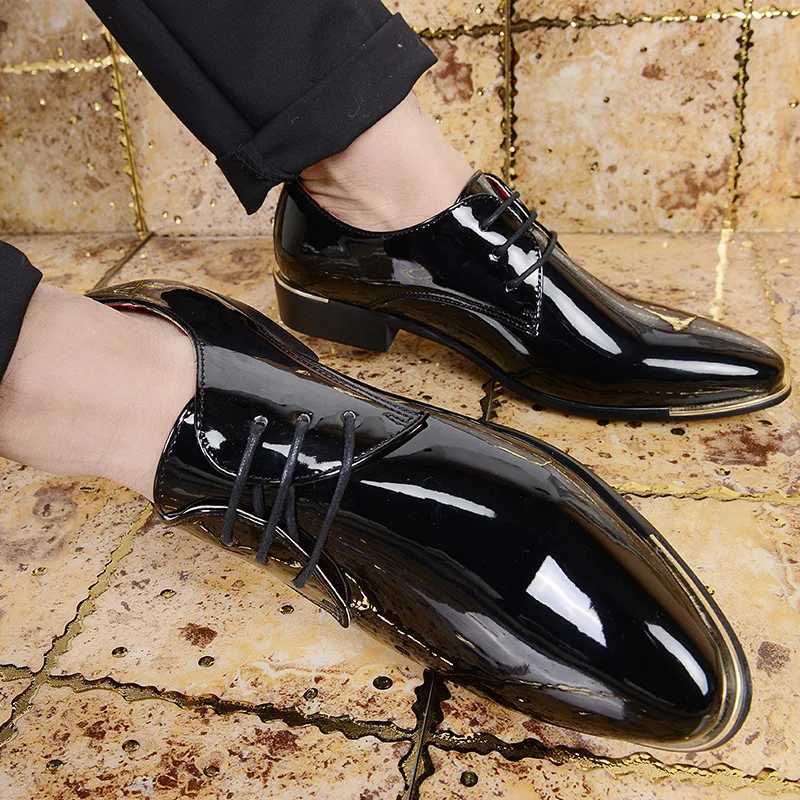 XIHAHA New Fi Mens Leather Spring Angle Shoes Mens Dresses Business Wedding Party Shoes Mens Leather Dance ShoesXJ250319