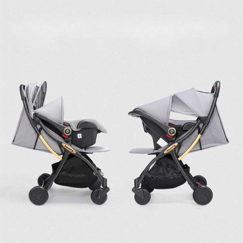 Twin baby strollers with car seats 0-3 young weight baby strollers 3-in-1 four-wheel shock-absorbing folding Z250319