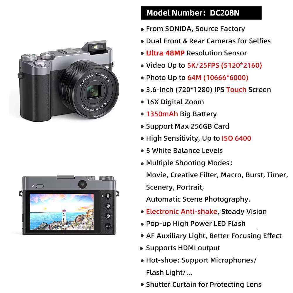 New 64M High Quality Wifi 5k Photography Appareil Photo Professionnel hd Vlogging Camera for youtube Digital Cameras