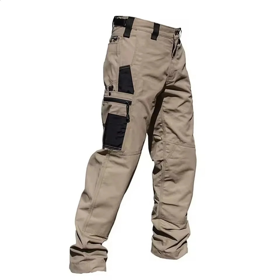 Wear resistant work pants for men multi pocket direct cargo handcart outdoor jogging tactical spring and autumn leisure 250319