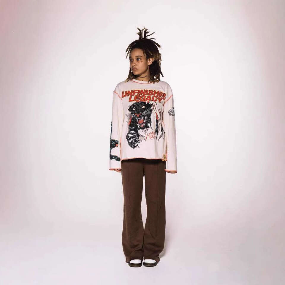 New American animal print casual long sleeved men's and women's versatile