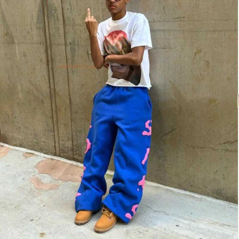 Lost Sins Loose Fashion Couple Straight Pants Men Women Foam Embroidered Sweatpants American Street Style Hipster Casual Pants X250319