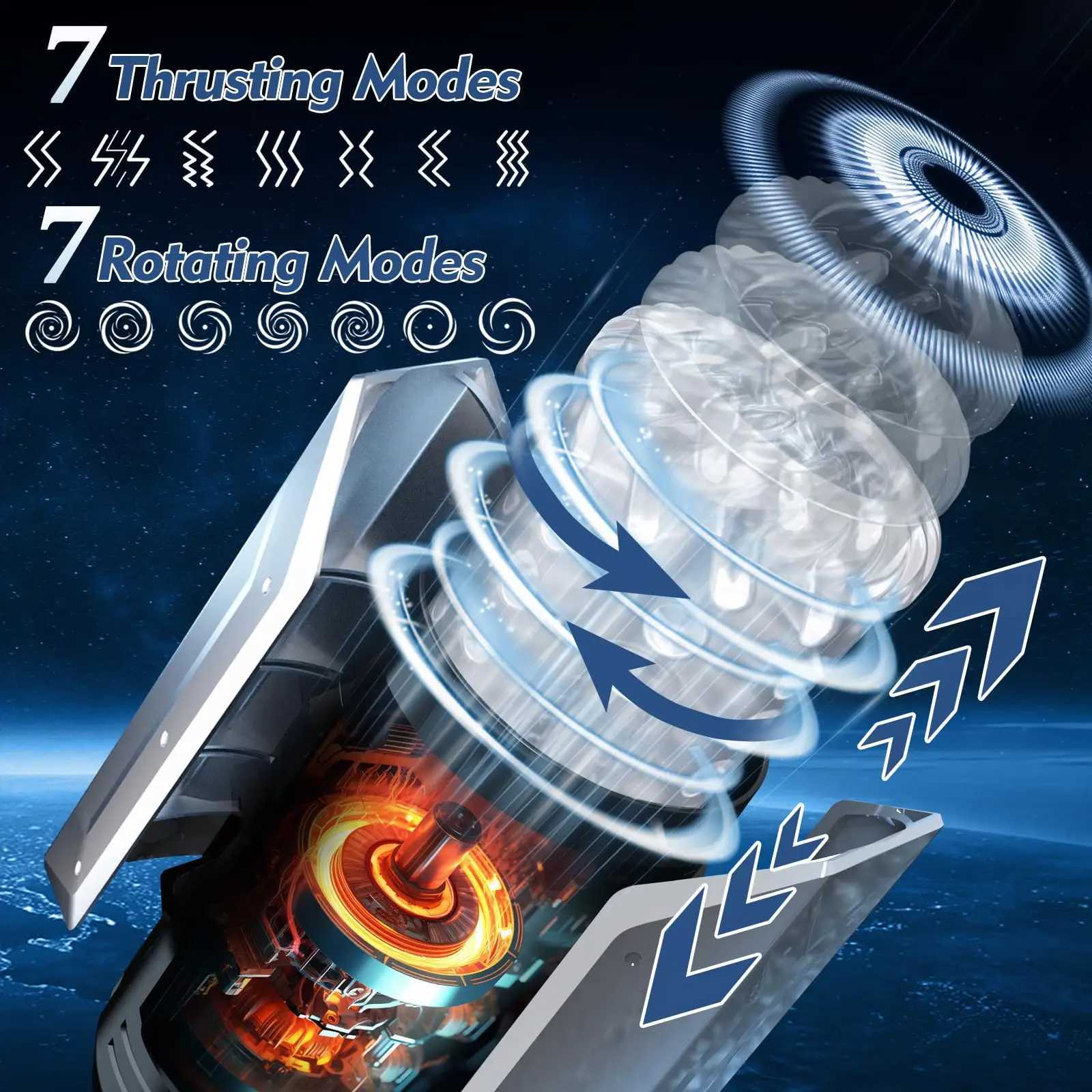 Telescopic rotating masturbation cup sucking penis pump pocket cat oral sex toy stroke piston automatic male masturbationXJ250319