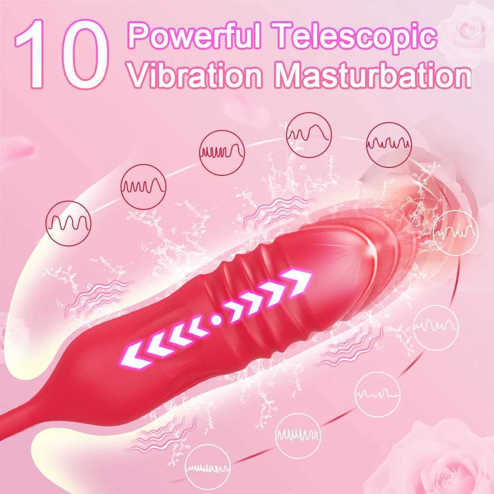 Rose licking vibrator female G-spot Nipple labia stimulator tongue licking vibration love fake penis adult sex toy W250319