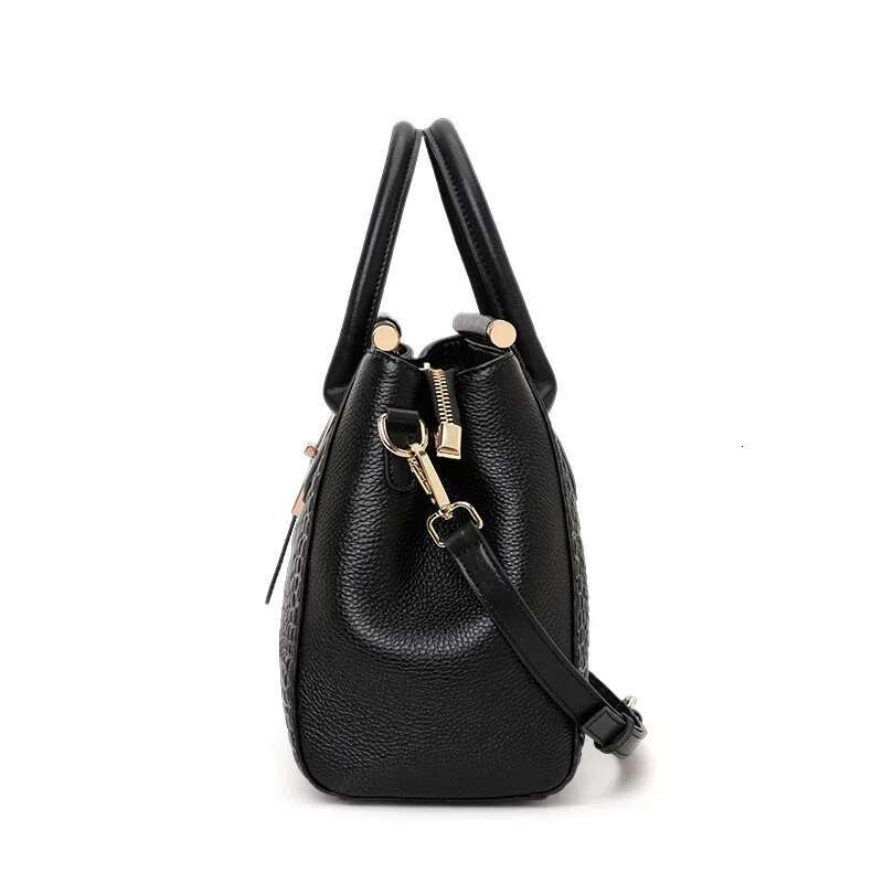Aidrani Genuine Leather Women's Handbag, Fashion Crocodile Pattern Design, High-End Cowhide Bag Large Capacity