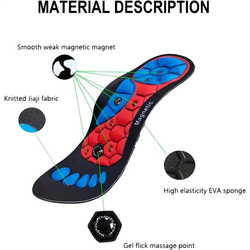 Acupressure Insoles Orthopedic Insoles for Men Women Shoes Insoles Shock Absorption Insoles Magnetic Insoles for Weight Loss 250319