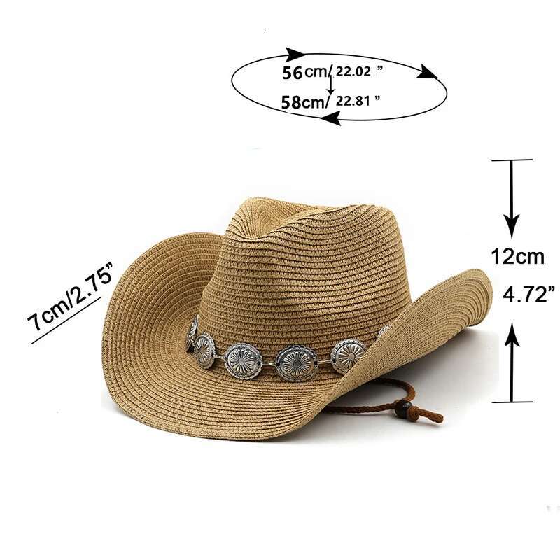 New Summer Men Women Straw Hollow Western Cowboy Hat Elegant Lady Punk Brand Sombrero Hombre Cowgirl Outdoor Jazz Beach Sun Hat