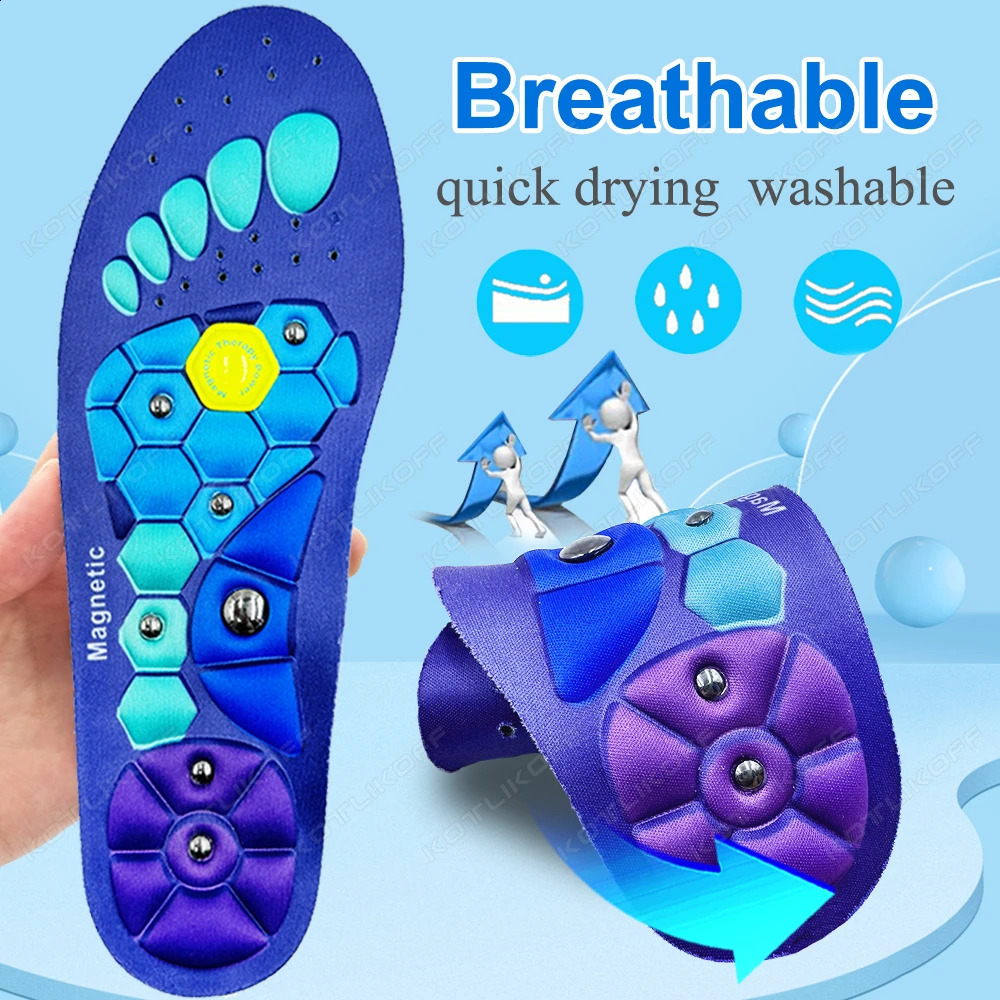 1 Pair Acupressure Foot Insoles for Men Women Orthopedic Gel Magnetic Shoe Inserts Magnet Technology Support Insole 250319