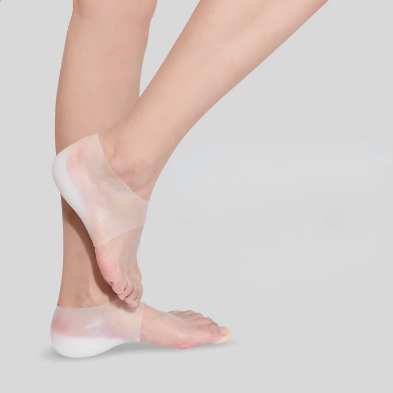 Unisex Invisible Height Lifting Increase Insoles Men Women Silicone Elastic Heel Pad Foot Protection Heel Cushion Hidden Insole 250319