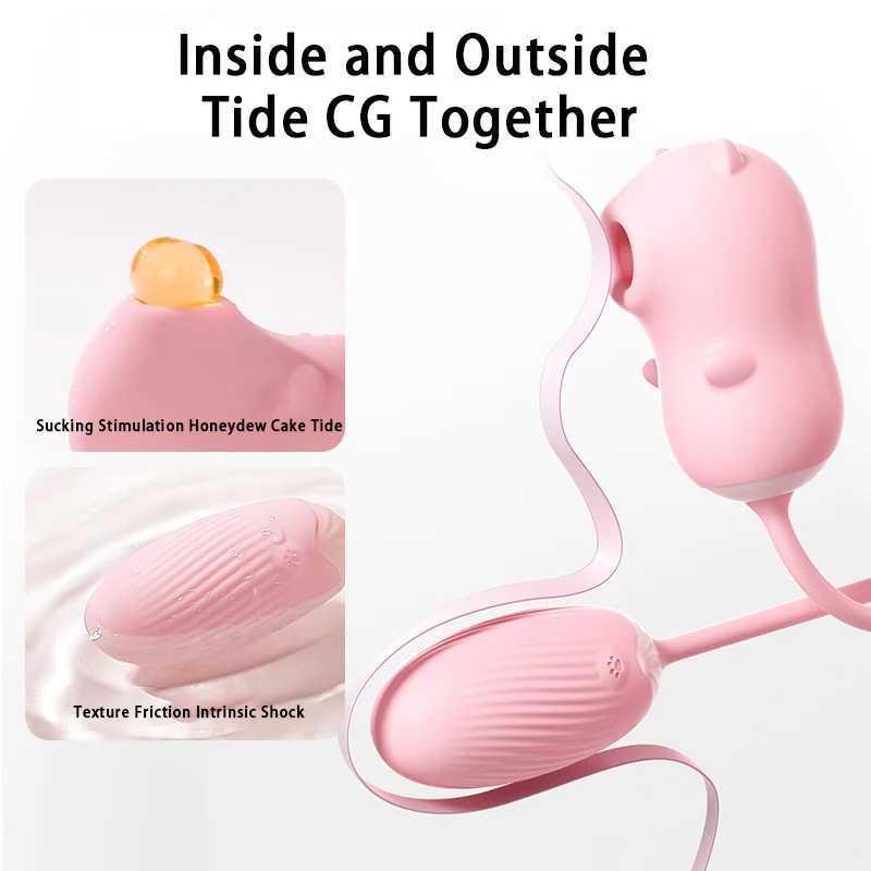 Application remote control 2-in-1 cute suction vibrator clitoral orgasm female sex toy USB charging vibrator g-point stimulation W250319