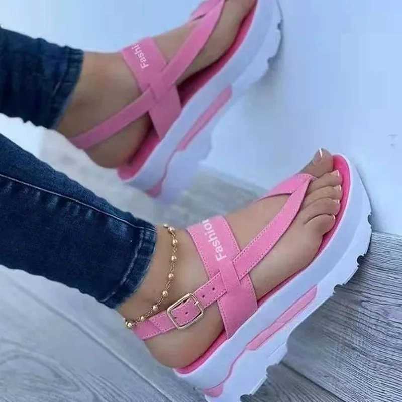 New Arrival Womens Shoes Plus Size Platform Wedge Sandals Womens Shoes Closed Toe Casual Roman Sandals Correction Sandals De Mujer T250318