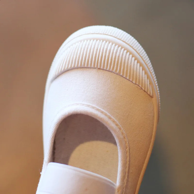 Spring Summer Childrens Canvas Shoes Girls White Shoes Fashion Boys Soft Campus White Causal Shoes Non-slip Sneakers 250319