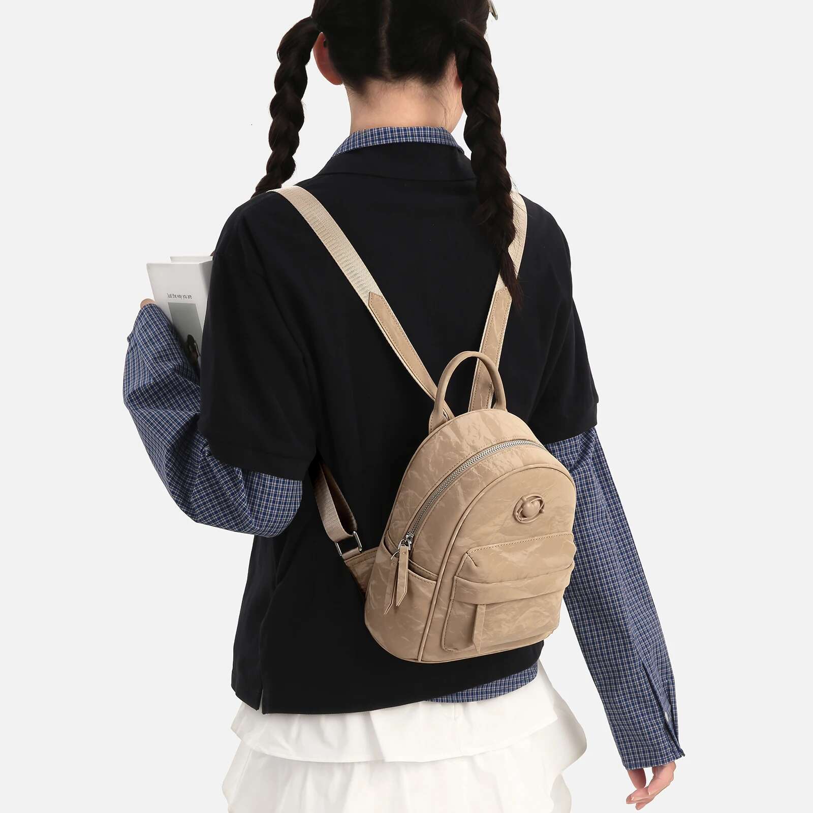 AII Merad Brown Fashionable Student Backpack Fall And Winter New Travel Bag Daily Commuting Use