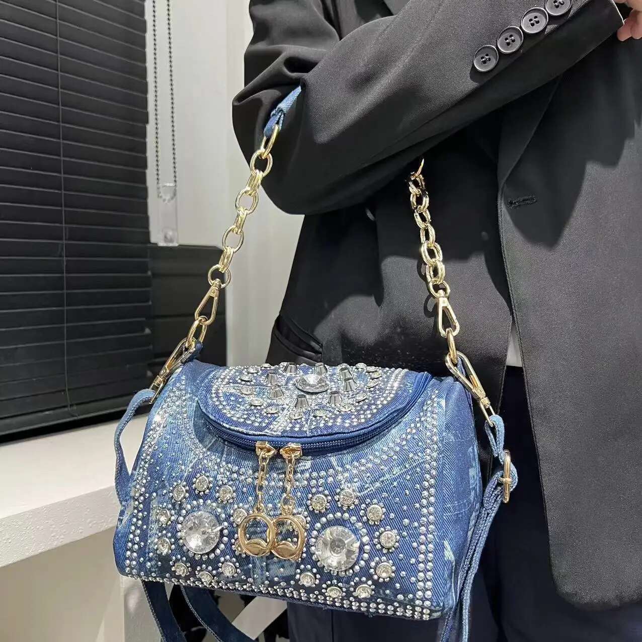 2025 New Women's Fashion Elegant Handbag Mini Flip Cover Diameter Cowboy Shoulder Bag Designer Women's Trendy Crossbody Bag