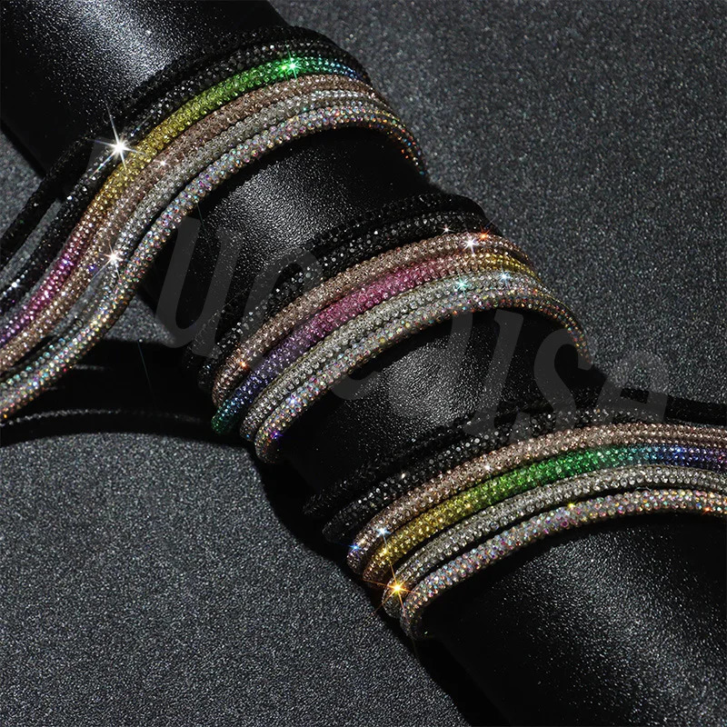 1Pcs Rhinestone ShoeLace Diamond Shoe Lace Bright String Cross Braiding Strap DIY Drawstring Sneakers Lace Accessories 250319