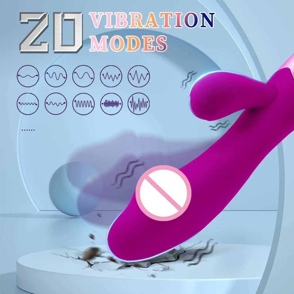 Strong G Spot Dildo Rabbit Vibrator Soft Silicone Pussy Massager Rechargeable Vagina Clitoris Stimulator Adult Sex Toy for Woman W250319