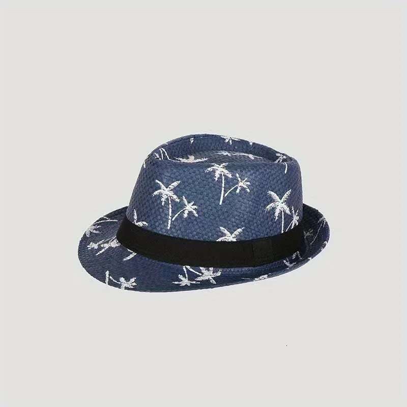 Coconut Tree Pattern Printed Top Shading Breathable Summer Outdoor Beach Travel Sun Protection Hat