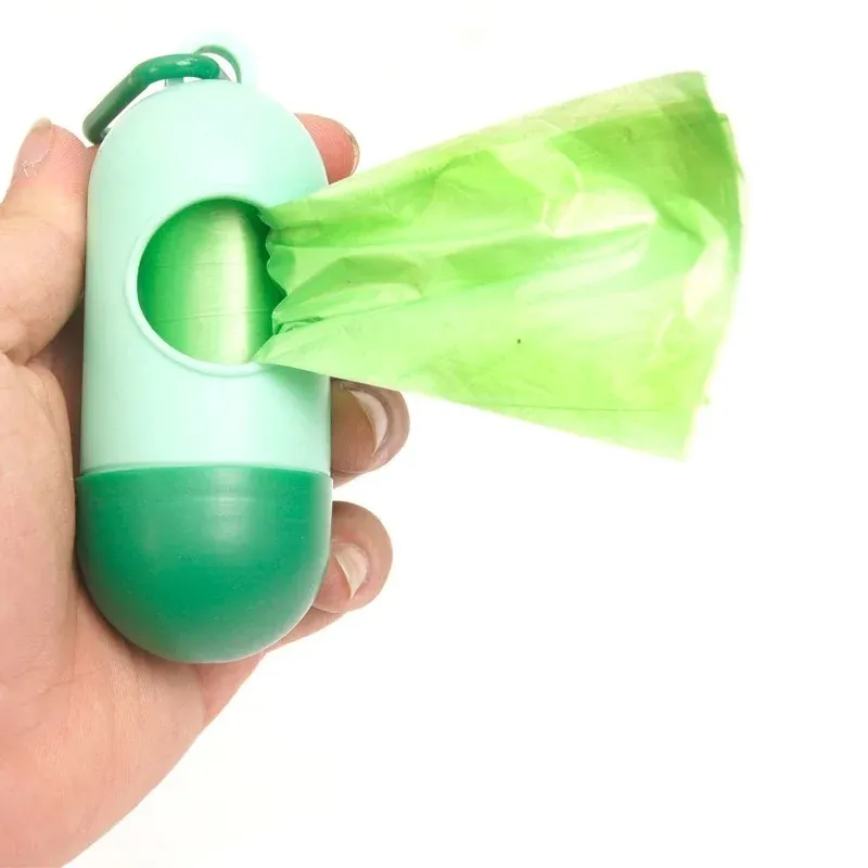 New Pet Waste Dispenser for Dog Waste Bag Holder Plastic Garbage Bag Carrier Case Bullet Pet Dog Waste Poop Pocket
