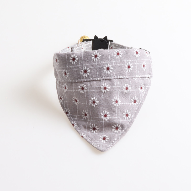 Little Daisy Cat Collar with Bow Bandana - 2 Pack Breakaway Kitten Collar with Removable Bowtie Bell Plaid Cat Bowtie Bandana Collars for Cats Kittens