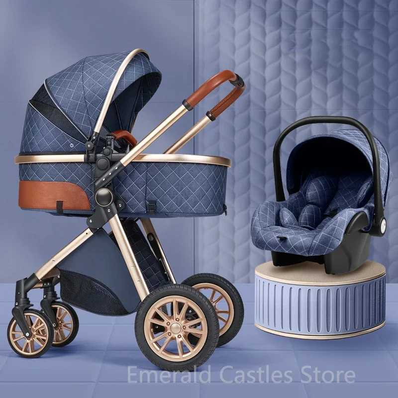New 3-in-1 baby stroller high landscape car lightweight newborn Pram shockproof two-way 2-in-1 baby stroller baby comfort car Z250319